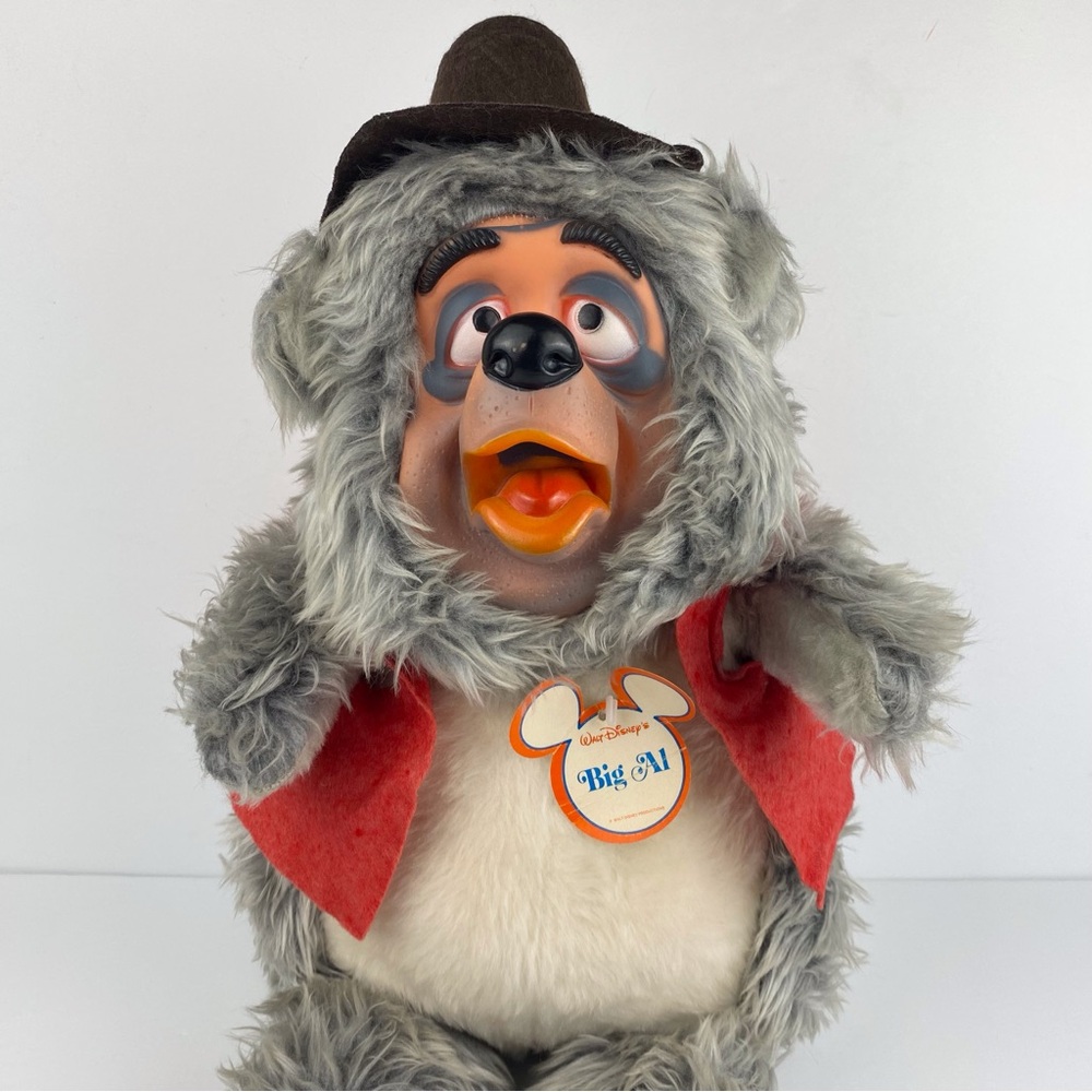 Vintage Disney Big Al Plush Rubber Face Country Bear Jamboree 17in Paper Tag USA